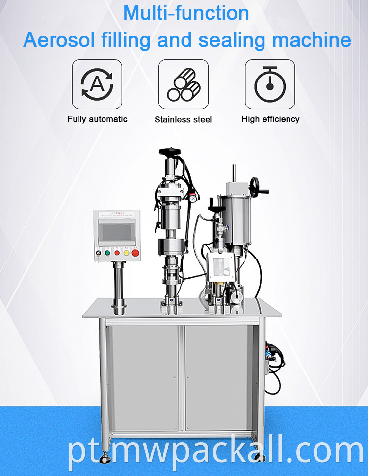 Grau automático A máquina de vedação de enchimento de aerossol inalada, máquina de garrafa da China